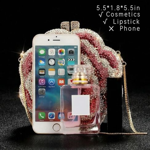 حقائب السهرة النسائية AAA حجر الراين الوردي زهرة الشكل اليدوية سلسلة معدنية الماس براثن in Kuwait