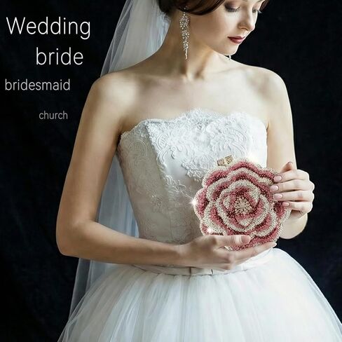 حقائب السهرة النسائية AAA حجر الراين الوردي زهرة الشكل اليدوية سلسلة معدنية الماس براثن in Kuwait