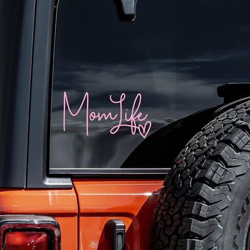 Mom Life Decal Vinyl Sticker Auto Car Truck Wall Laptop | Soft Pink | 6" x 3" in Saudi Arabia