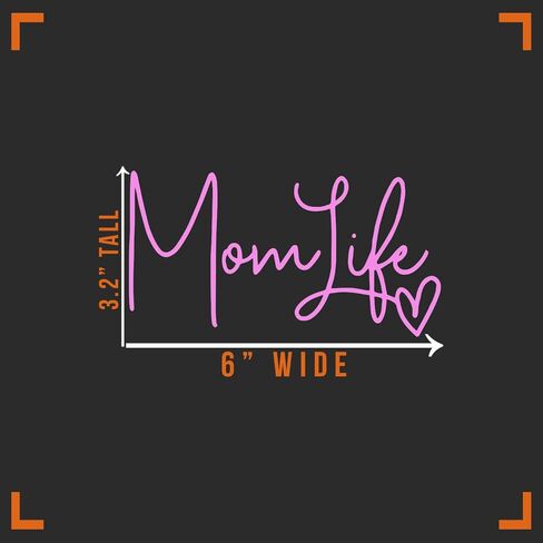 Mom Life Decal Vinyl Sticker Auto Car Truck Wall Laptop | Soft Pink | 6" x 3" in Saudi Arabia