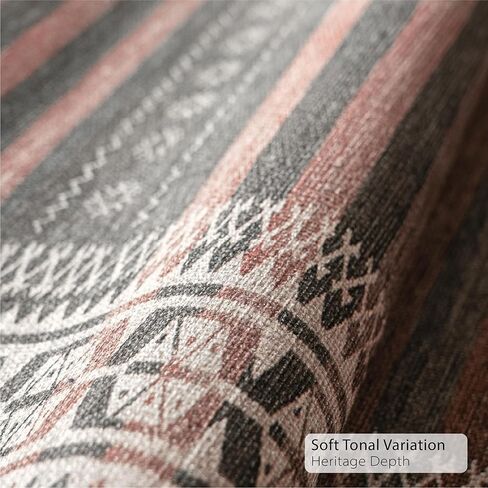 سجادة منطقة Vibe Stripe مقاس 7'6" x 9'6" - نسيج مسطح من التراث الرملي والفحم والطين، كومة منخفضة - سجادة منطقة سهلة التنظيف مثالية لغرفة المعيشة وغرفة الطعام وغرفة النوم والمدخل in Saudi Arabia