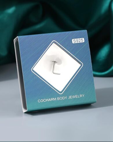 cocharm 925 الفضة الاسترليني عباد الشمس الأنف مسمار 20 جرام l شكل الأنف الدائري مسمار هيبوالرجينيك الأنف ثقب المجوهرات زهرة الأنف مسمار للنساء الرجال in Saudi Arabia
