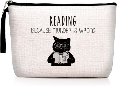 هدايا القراءة، هدايا لطلاب المعلمين، هدايا مضحكة لأمناء المكتبات، محبي الكتب، الكتاب، القراء، دودة الكتب، النساء والرجال، الفتيات المراهقات، حقيبة مكياج للقراءة الساخرة الفريدة من نوعها in Kuwait