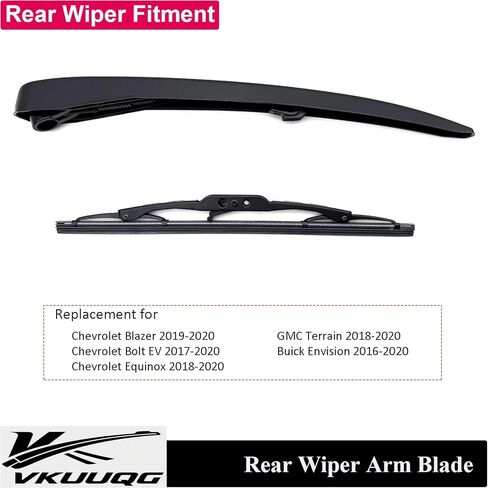 Rear Windshield Wiper Blade Arm Kit Replacement for GMC Terrain 2018-2020, Chevrolet Equinox 2018-2020, Chevrolet Bolt EV 2017-2020, Buick Envision 2016-2020 | Fit Replaces OEM 22894224 in Kuwait