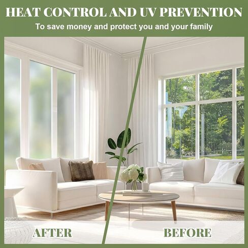 16 in x 40 ft Frosted Glass Window Privacy Film with Tools, 2 Way Frosting Privacy Film for Glass Windows, Reusable, Heat Control, UV Prevention, Easy Removal for Bathroom Home Office in Kuwait