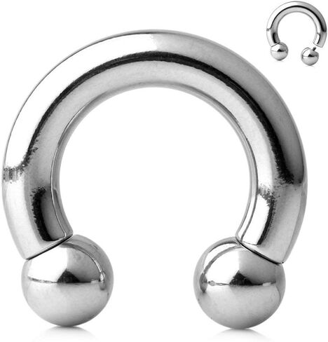 2 قطعة (زوج) 316L الجراحية الصلب التعميم الخيوط الداخلية الحديد الكرة حدوة الحصان 16G 14G 12G 10G 8G 6G 4G 2G 0G 00G in Kuwait