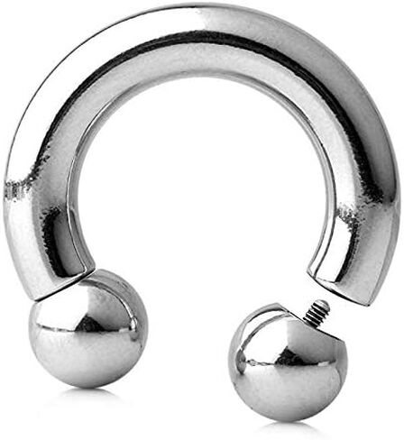 2 قطعة (زوج) 316L الجراحية الصلب التعميم الخيوط الداخلية الحديد الكرة حدوة الحصان 16G 14G 12G 10G 8G 6G 4G 2G 0G 00G in Kuwait