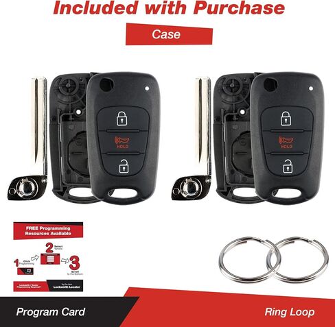 KeylessOption دخول بدون مفتاح عن بعد غير مقطوع فارغ فليب مفتاح السيارة شفرة فوب شل الغطاء الخارجي لكيا (حزمة من 2) in Saudi Arabia