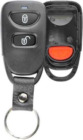 KeylessOption حافظة مفتاح التحكم عن بعد بدون مفتاح غطاء وسادة بأزرار مع حزام جلدي لسيارة Hyundai Kia in Saudi Arabia