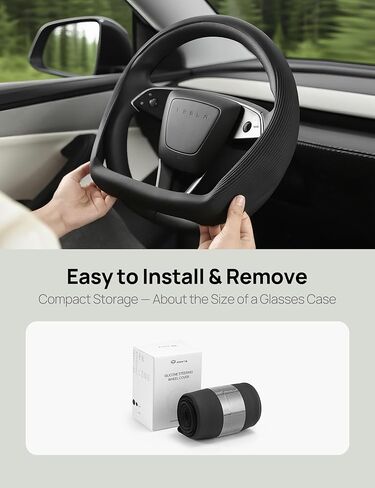 غطاء عجلة القيادة من السيليكون Tparts للطراز Y Juniper/Model 3 Highland 2025-2026 (قياسي/ممتاز/أداء) ملحقات داخلية مضادة للانزلاق قابلة للتنفس واقي عجلة القيادة (عاجي أبيض فاتح) in Kuwait