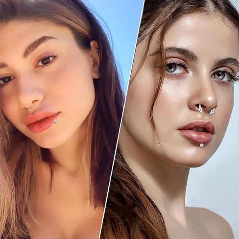D.Bella 16G Lip Rings Labret Studs Horseshoe Septum Nose Ear Lip Hoop Piercing Tragus Cartilage Helix Daith Piercing Surgical Steel Body Piercing Jewelry for Women Men in Saudi Arabia