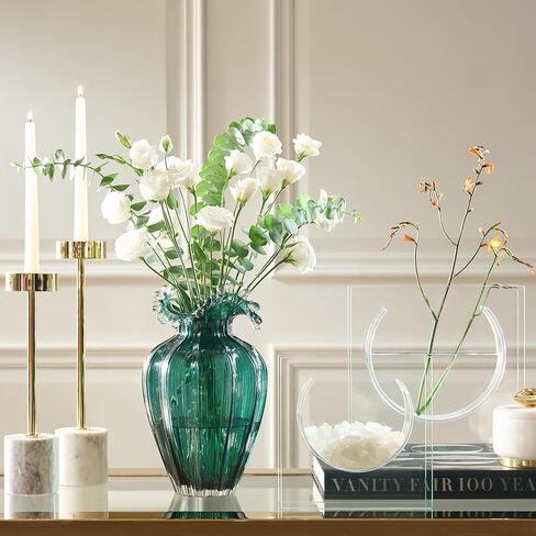 مزهرية Z Gallerie Solaris مزهريات زهور زجاجية شفافة للقطع المركزية لديكور المنزل وهدية الزفاف لبيت جديد (لا تشمل الزهور) (10 بوصات) in Kuwait