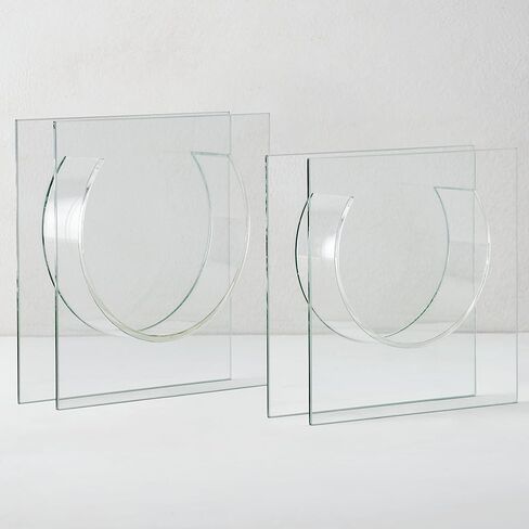 مزهرية Z Gallerie Solaris مزهريات زهور زجاجية شفافة للقطع المركزية لديكور المنزل وهدية الزفاف لبيت جديد (لا تشمل الزهور) (10 بوصات) in Kuwait