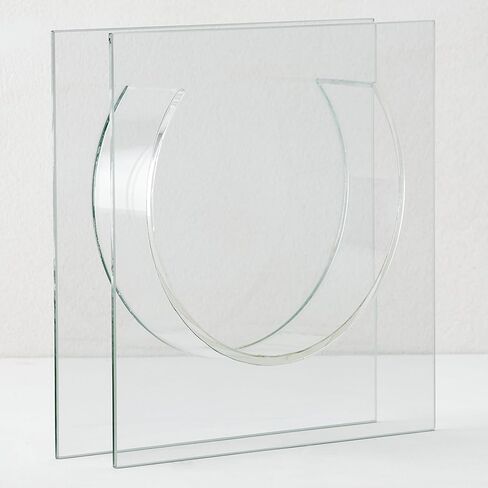 مزهرية Z Gallerie Solaris مزهريات زهور زجاجية شفافة للقطع المركزية لديكور المنزل وهدية الزفاف لبيت جديد (لا تشمل الزهور) (10 بوصات) in Kuwait