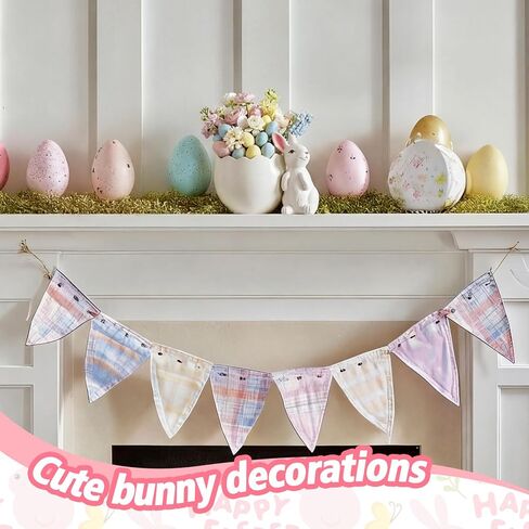 Easter Bunny Eggshell Vase for Flowers 4.3 Inch Easter Spring Tabletop Centerpiece Rabbit Figurine Statue Eggshell Ceramic Vase Rustic Craft for Home Dining Table Living Room Decoration in Saudi Arabia