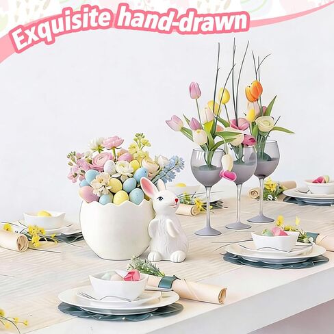 Easter Bunny Eggshell Vase for Flowers 4.3 Inch Easter Spring Tabletop Centerpiece Rabbit Figurine Statue Eggshell Ceramic Vase Rustic Craft for Home Dining Table Living Room Decoration in Saudi Arabia