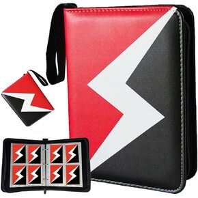 حافظة بطاقات تجارية مكونة من 4 جيوب، ألبوم مجلد بطاقات بسحاب 400 جيب، حافظة حامل بطاقات مع 50 أكمام قابلة للإزالة، حافظة بطاقات لـ MTG، TCG، بطاقات Yugioh، البطاقات الرياضية (أسود) in Kuwait