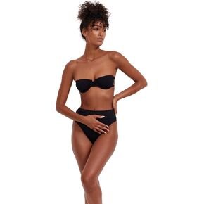 Women’s Black Underwire Bandeau Bikini Bathing Bra with Removable Adjustable Straps Swim Essential Bathing Suit in Saudi Arabia