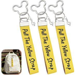 3 قطع من سلسلة المفاتيح ذات الحزام الأصفر - مشبك فريد من نوعه على شكل جراد البحر مع مخطط مرح وسحر رمز الموسيقى، تذكار تذكاري لسلامة ركوب متنزه الحنين in Kuwait