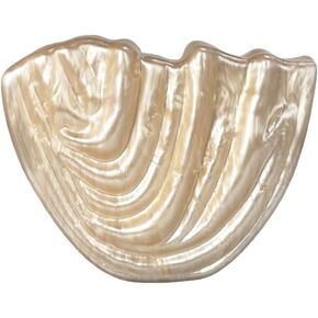 Artistic Sculptural Design Acrylic Clutch for Women Unique Shell Shaped Evening Purse Crinkled Handbag for Prom Party in Kuwait