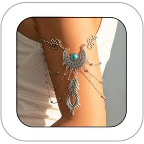 الغربية الفضة الذراع الكفة للنساء، الفيروز سوار الذراع العلوي الذراع الأصفاد خمر شارة روديو البلد مجوهرات الصيف الشاطئ الغربي الزي الملحقات in Kuwait