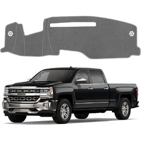 حصيرة غطاء داش لسيارة تشيفي شيفروليه سيلفرادو/جي إم سي سييرا 1500 2022 2023 2024 2025 وسيلفرادو/سييرا 2500HD 3500HD 2024 2025 ملحقات داخلية لحماية لوحة القيادة غير قابلة للانزلاق (أحمر) in Kuwait