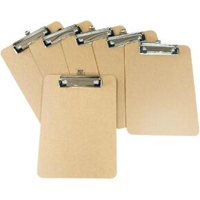 6 Pieces Wooden Clipboard Clip,Landscape Clipboard with Pen Holder,Mini Clipboards,Clip Board for School & Home Office Supplies (Brown, 6x9) in Saudi Arabia