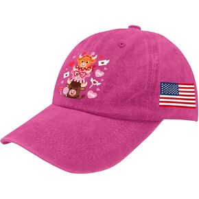 Valentine Cow Hat for Womens Cool Washed Distressed Baseball Cap in Kuwait