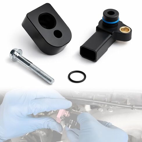 مستشعر خريطة BC3Z-9F479-A مع مجموعة فاصل أسود، مناسب لـ 2011-2019 F-250 F-350 سوبر ديوتي 6.7 لتر مستشعر خريطة الضغط المطلق للديزل، استبدال # BC3Z9F479B، CX2372 in Kuwait