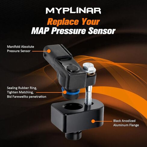 مستشعر خريطة BC3Z-9F479-A مع مجموعة فاصل أسود، مناسب لـ 2011-2019 F-250 F-350 سوبر ديوتي 6.7 لتر مستشعر خريطة الضغط المطلق للديزل، استبدال # BC3Z9F479B، CX2372 in Kuwait