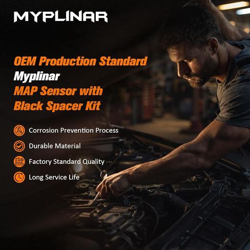 مستشعر خريطة BC3Z-9F479-A مع مجموعة فاصل أسود، مناسب لـ 2011-2019 F-250 F-350 سوبر ديوتي 6.7 لتر مستشعر خريطة الضغط المطلق للديزل، استبدال # BC3Z9F479B، CX2372 in Kuwait