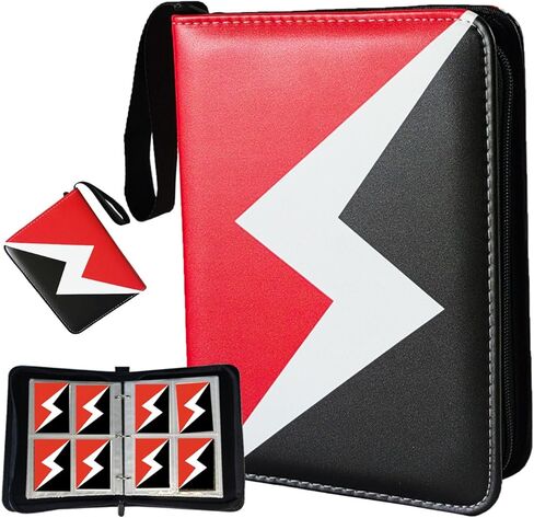 حافظة بطاقات تجارية مكونة من 4 جيوب، ألبوم مجلد بطاقات بسحاب 400 جيب، حافظة حامل بطاقات مع 50 أكمام قابلة للإزالة، حافظة بطاقات لـ MTG، TCG، بطاقات Yugioh، البطاقات الرياضية (أسود) in Kuwait