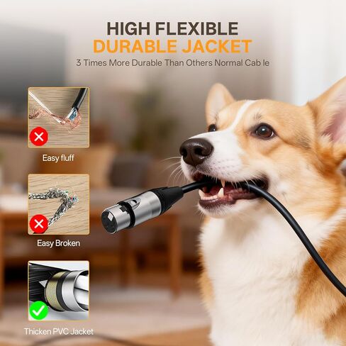 MAONO XLR Cable, 20FT Cable with Balanced 3 PIN, XLR Male to Female Mic Audio Cord, XLR Speaker Cable, Mic Wire, Compatible with XLR Microphone for Recording Podcast Streaming, Black(XLR-600) in Kuwait