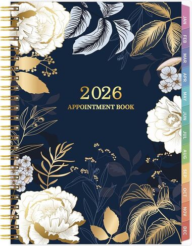 2026 Appointment Book, 30 Minutes-Hourly, Weekly ＆ Monthly Calendar Planner 2026, Jan 2026 - Dec 2026, 6.2'' x 8.4'', 2026 Daily Planner with Tabs ＆Pocket, Flexible Cover, Great for Office, Home, School in Saudi Arabia