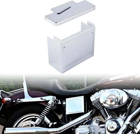 Pair Top & Bottom Metal Battery Side Cover Panel Set for Dyna Models 1997-2005 Low Rider Super Wide Glide FXD FXDS FXDL FXDX FXDC FXDWG, Chrome Set, 66367-97/66368-97/66718-01 in Saudi Arabia