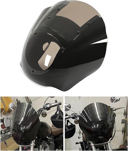 KUAFU Quarter Head Fairing Windshield Compatible with 1988-UP Harley Davidson XL/ 1986-1994 FXR/ 1995-2005 Dyna/ 2009-2017 Iron 883 XL883N Harley Sportster Windshield Replacement for 58164-96A in Saudi Arabia
