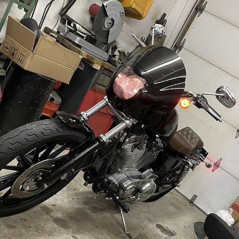 KUAFU Quarter Head Fairing Windshield Compatible with 1988-UP Harley Davidson XL/ 1986-1994 FXR/ 1995-2005 Dyna/ 2009-2017 Iron 883 XL883N Harley Sportster Windshield Replacement for 58164-96A in Saudi Arabia