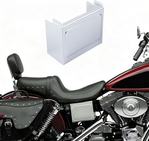 مجموعة لوحة غطاء جانبية للبطارية المعدنية العلوية والسفلية لموديلات Dyna 1997-2005 Low Rider Super Wide Glide FXD FXDS FXDL FXDX FXDC FXDWG، مجموعة كروم، 66367-97/66368-97/66718-01 in Kuwait