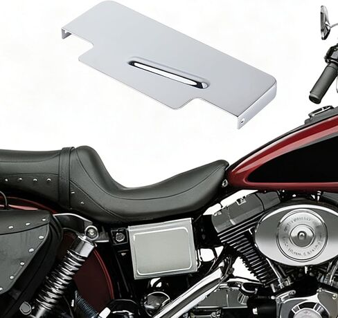 Pair Top & Bottom Metal Battery Side Cover Panel Set for Dyna Models 1997-2005 Low Rider Super Wide Glide FXD FXDS FXDL FXDX FXDC FXDWG, Chrome Set, 66367-97/66368-97/66718-01 in Saudi Arabia