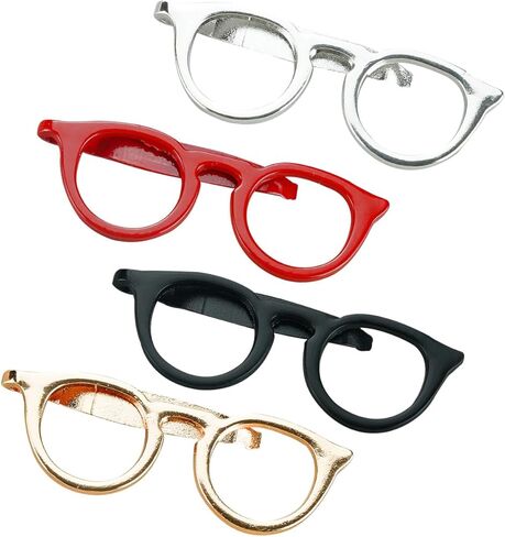 Glasses Paper Clips Bookmarks Metal Cute Glasses Shaped Paperclips Decorative Pocket Accessories 4 Pieces in Kuwait