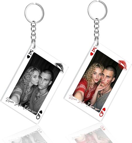 Mit & Mia سلسلة مفاتيح شخصية مع صورة، سلسلة مفاتيح صور مخصصة هدية عيد الحب لسلسلة مفاتيح مخصصة لصديقها in Kuwait