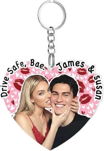 Mit & Mia Personalized Keychain with Picture, Custom Photo Keychain Gift Valentines Day for Boyfriend Customized Key Chains in Kuwait