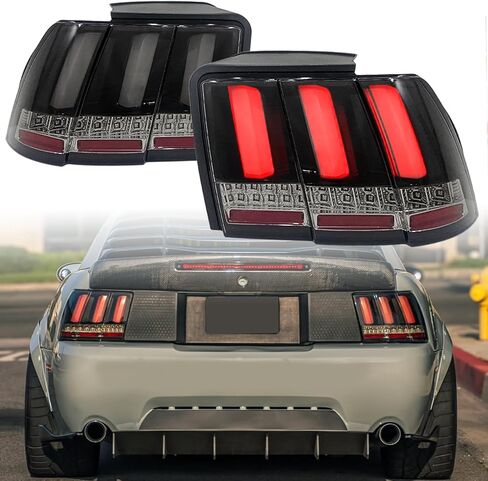 LED Sequential Tail Lights For 2005-2009 Ford Mustang, Smoked Black Tube Tail Lamp Red Brake Lights (Left + Right) in Saudi Arabia
