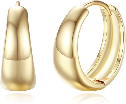 أقراط طارة ذهبية للنساء 14K أقراط ذهبية للنساء تصميم هيبوالرجينيك خفيفة الوزن أقراط طارة ذهبية الأطواق in Kuwait