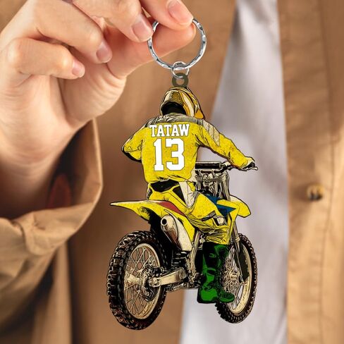 IZI POD Custom Motocross Keychain, Personalized Motocross Gift, Racing Bike Keychain in Saudi Arabia
