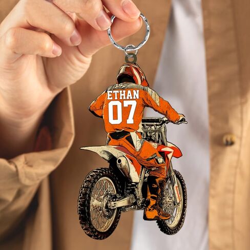IZI POD Custom Motocross Keychain, Personalized Motocross Gift, Racing Bike Keychain in Saudi Arabia