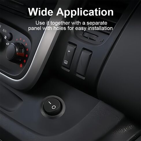 2 PCS 12 Volt Round Rocker Switch, 2 Pin SPST Switch Button, 6A/250V 10A/125V AC for Automotive Boat etc, Black in Saudi Arabia