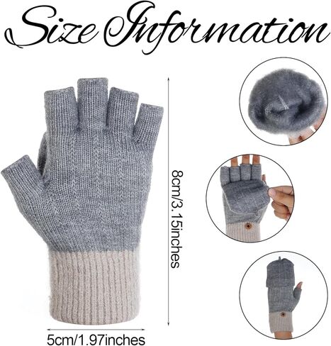 2 Pairs Fingerless Gloves for Women Men Winter Half Finger Gloves Knitted Fingerless Mittens for Typing Driving Biking Working Running in Saudi Arabia