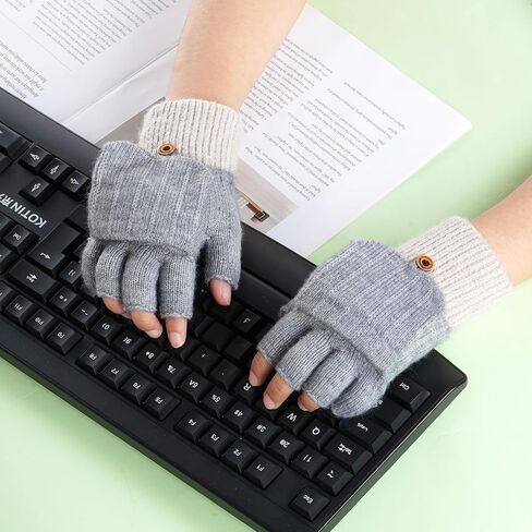 2 Pairs Fingerless Gloves for Women Men Winter Half Finger Gloves Knitted Fingerless Mittens for Typing Driving Biking Working Running in Saudi Arabia