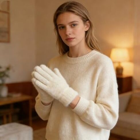 Soft Fleece Winter Gloves for Adults, Warm Thermal Lined Windproof Mittens for Cold Weather in Saudi Arabia
